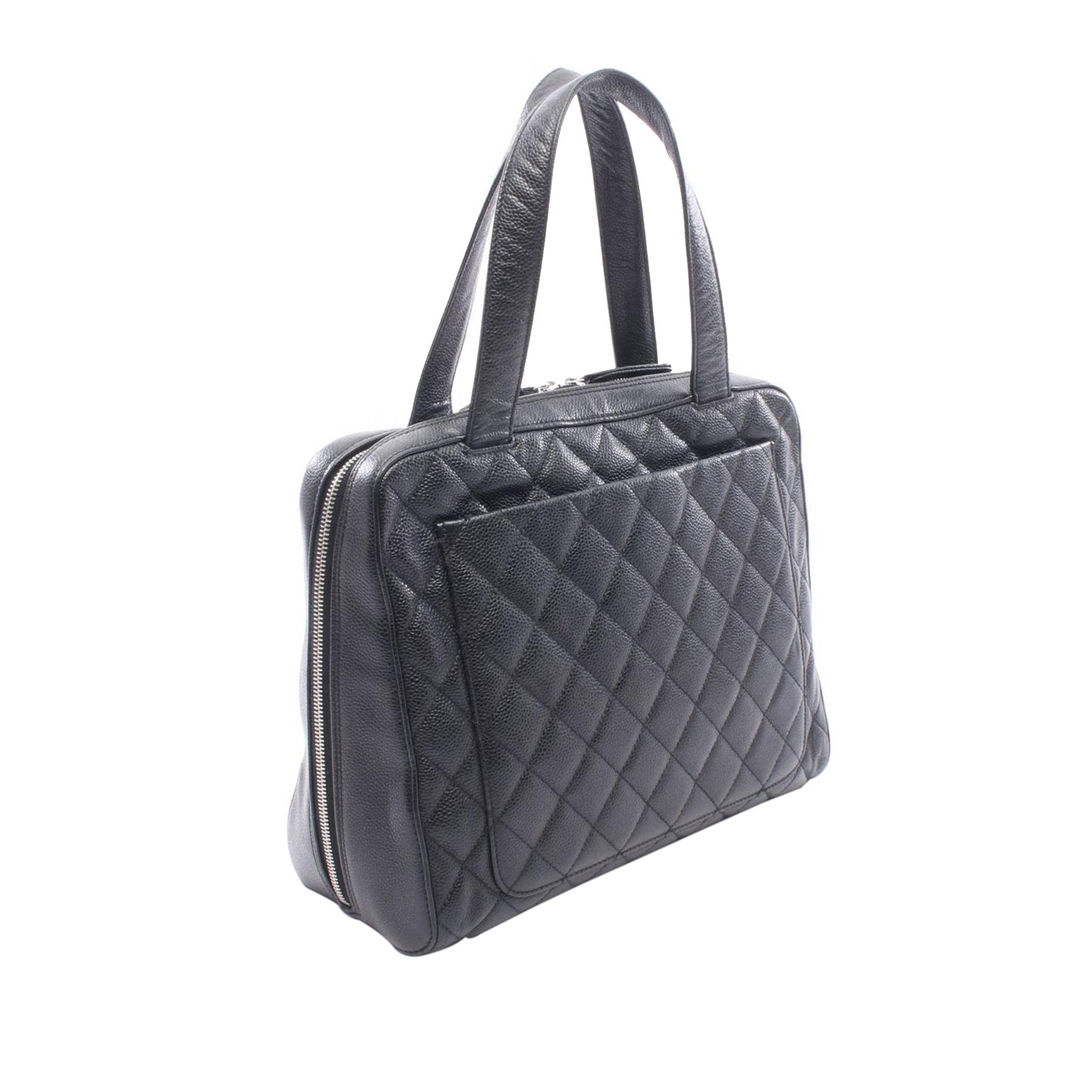 Chanel CC Quilted Caviar Bowler Bag