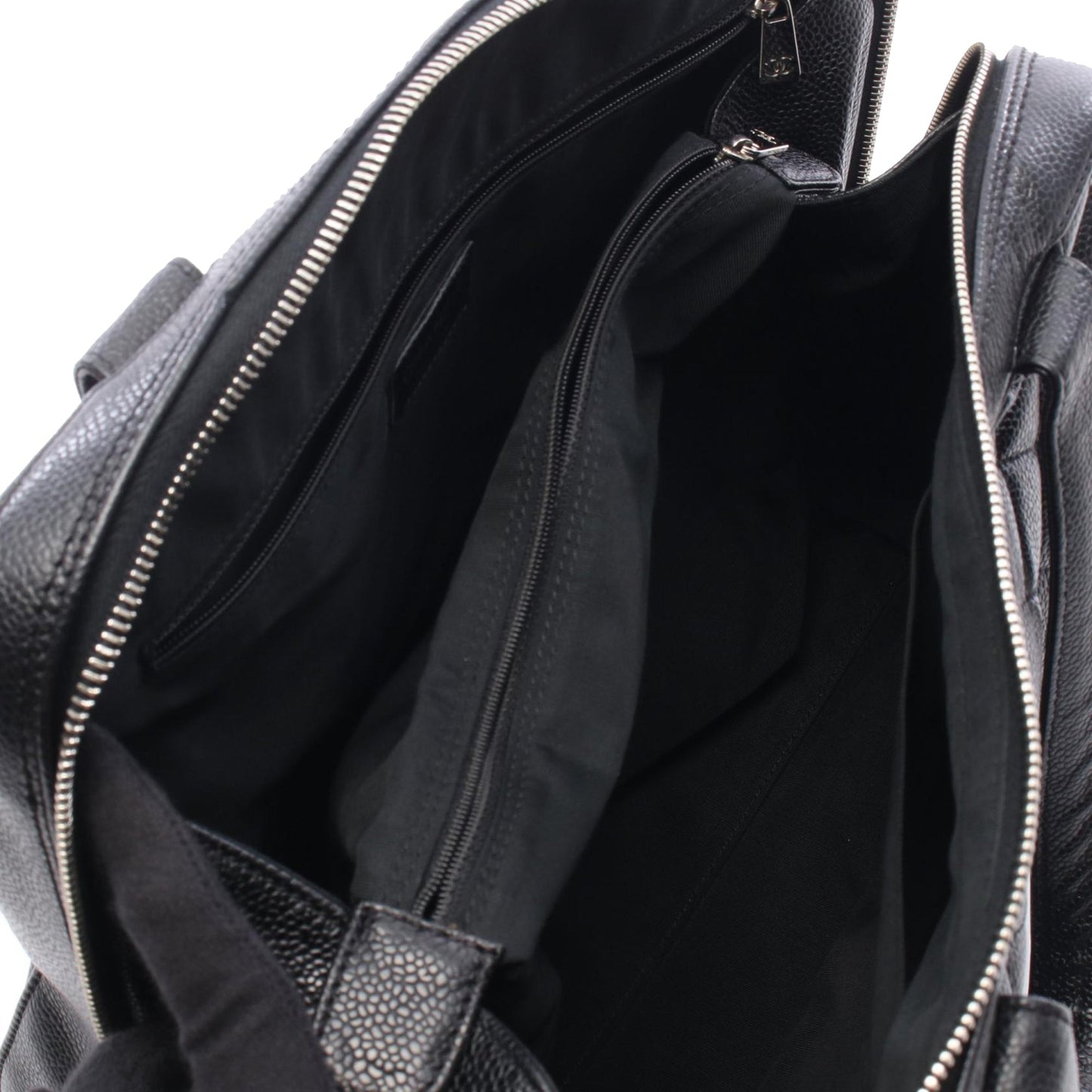 Chanel CC Quilted Caviar Bowler Bag