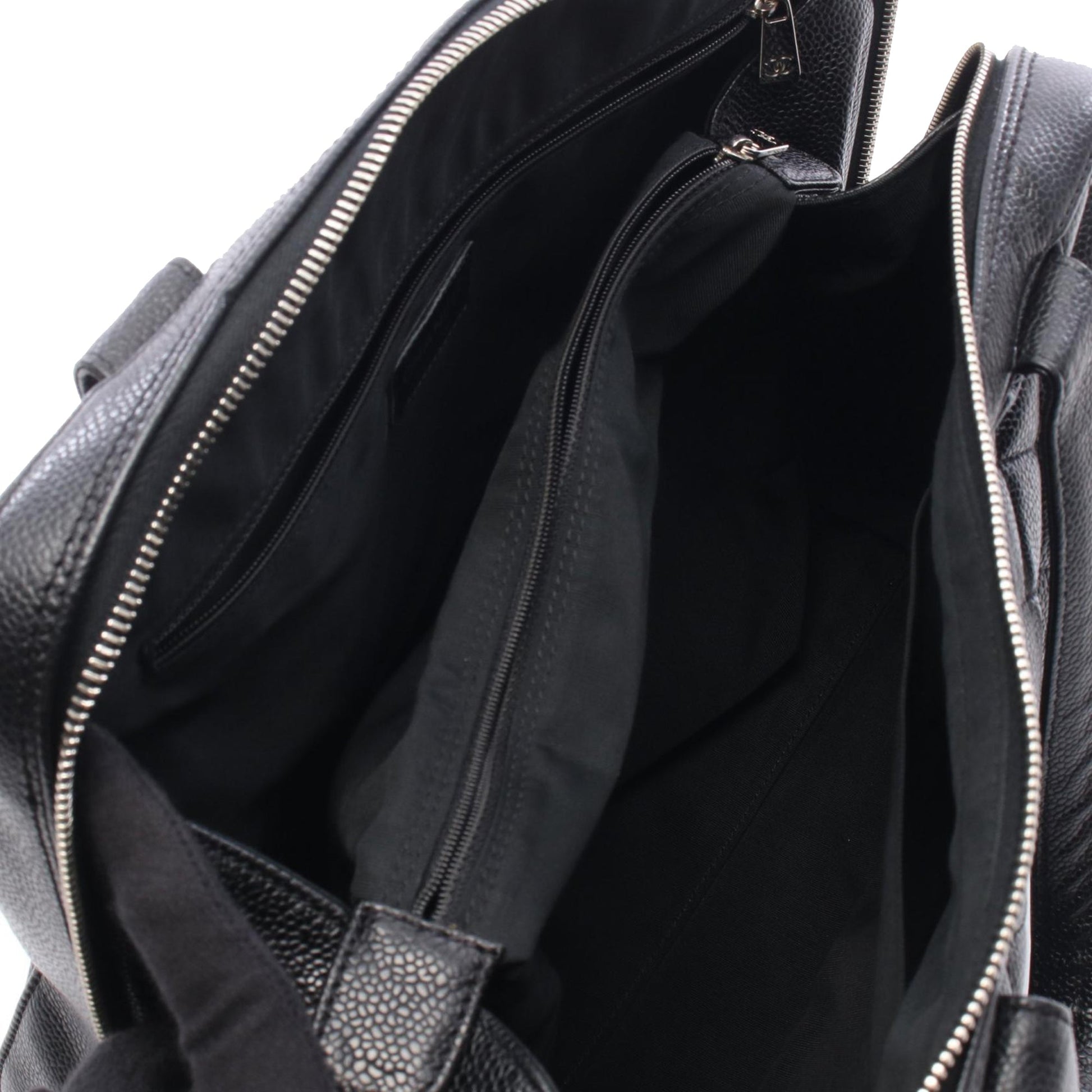 Chanel CC Quilted Caviar Bowler Bag