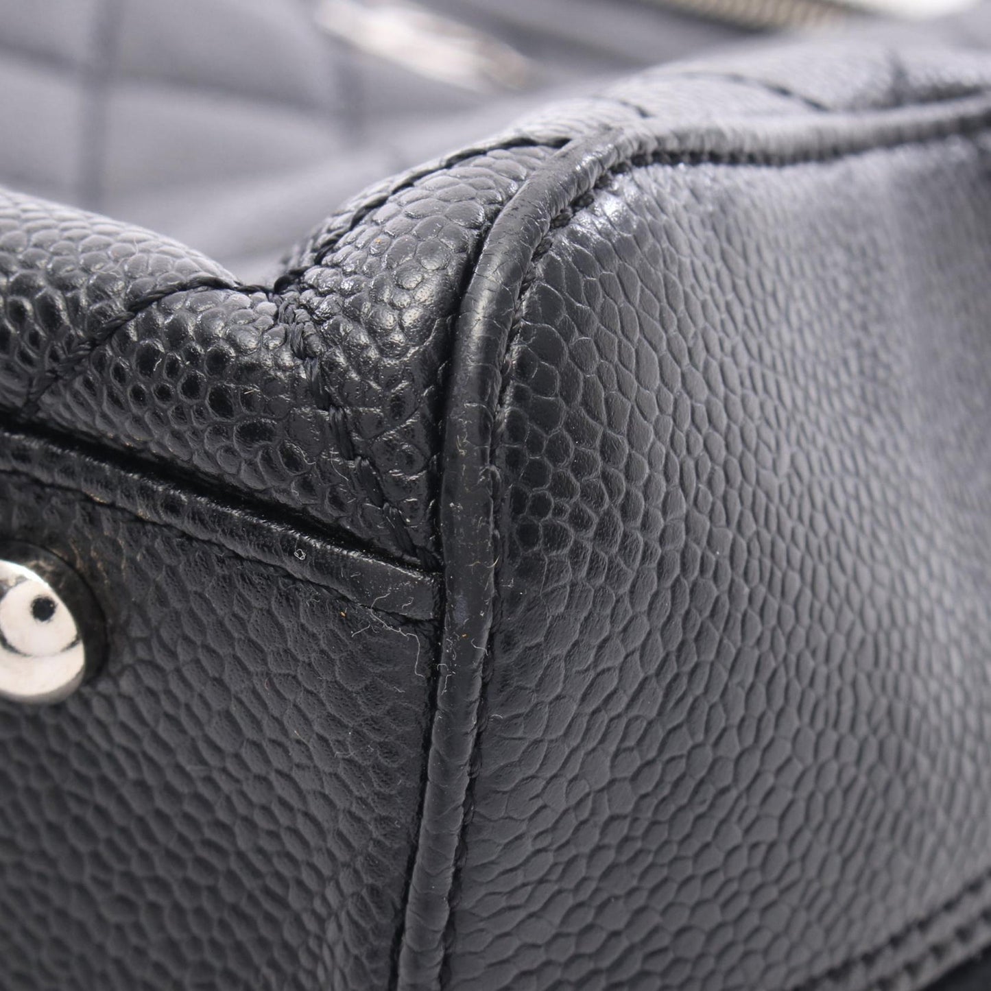 Chanel CC Quilted Caviar Bowler Bag