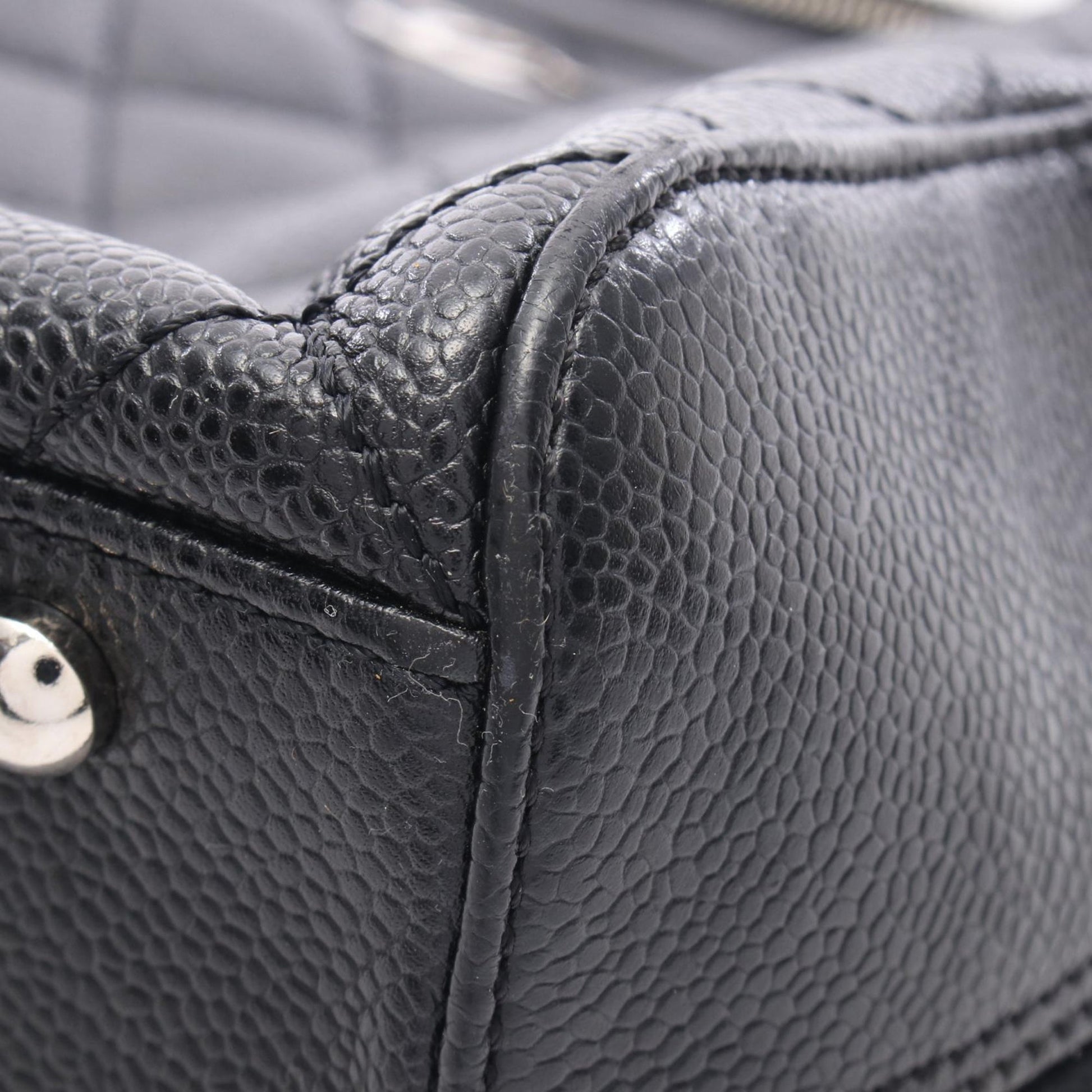 Chanel CC Quilted Caviar Bowler Bag