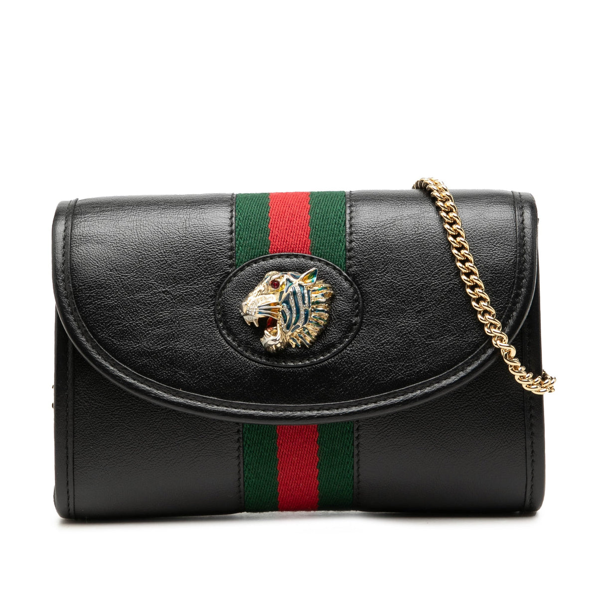 Gucci Mini Calfskin Rajah Web Chain Crossbody