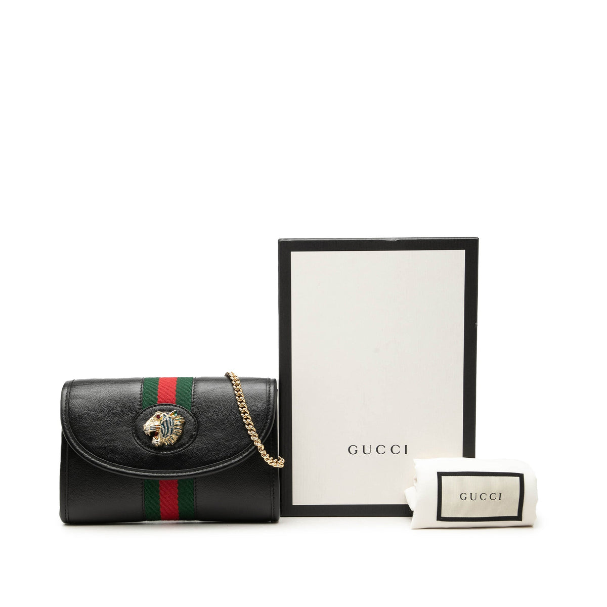 Gucci Mini Calfskin Rajah Web Chain Crossbody