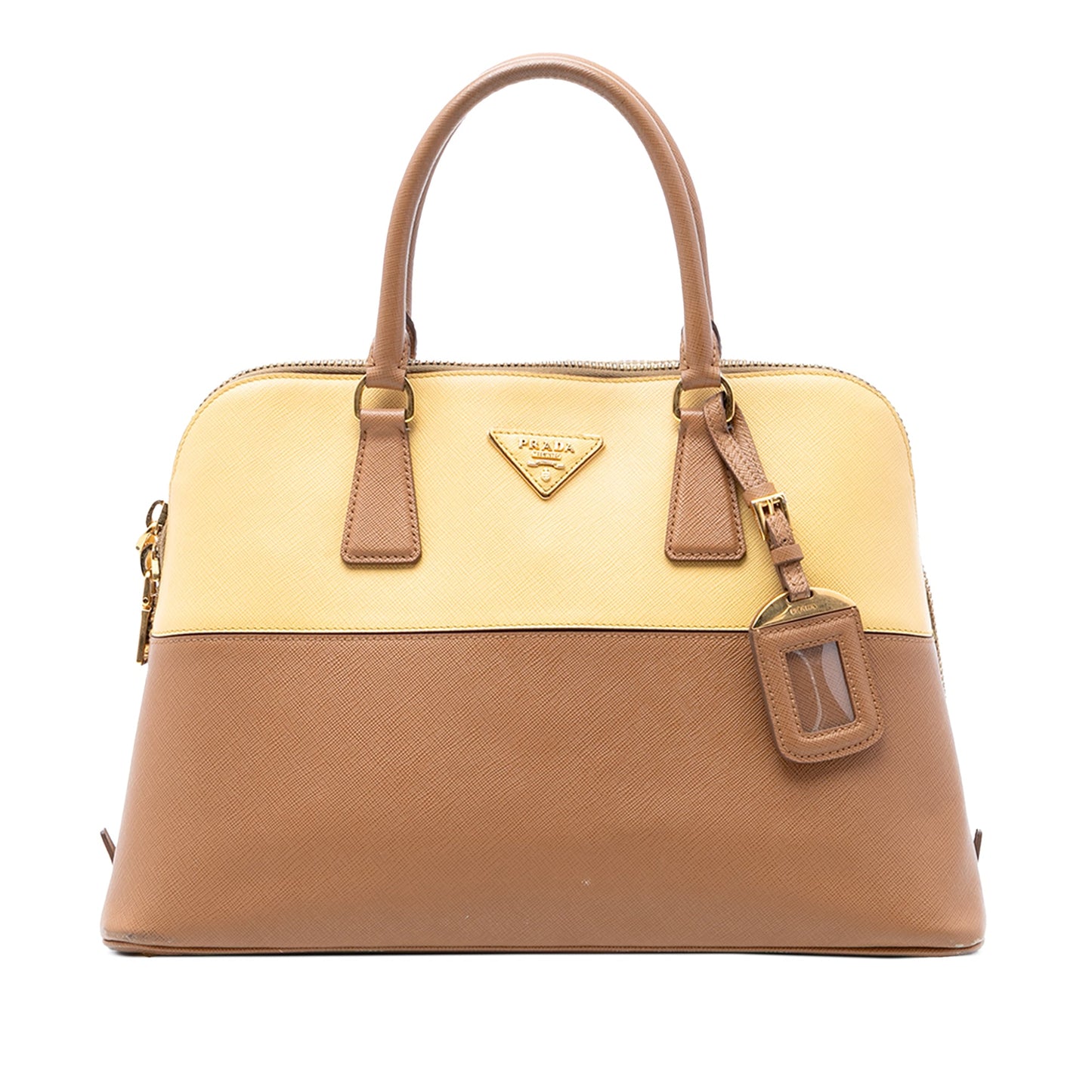 Prada Medium Bicolor Saffiano Lux Promenade Satchel