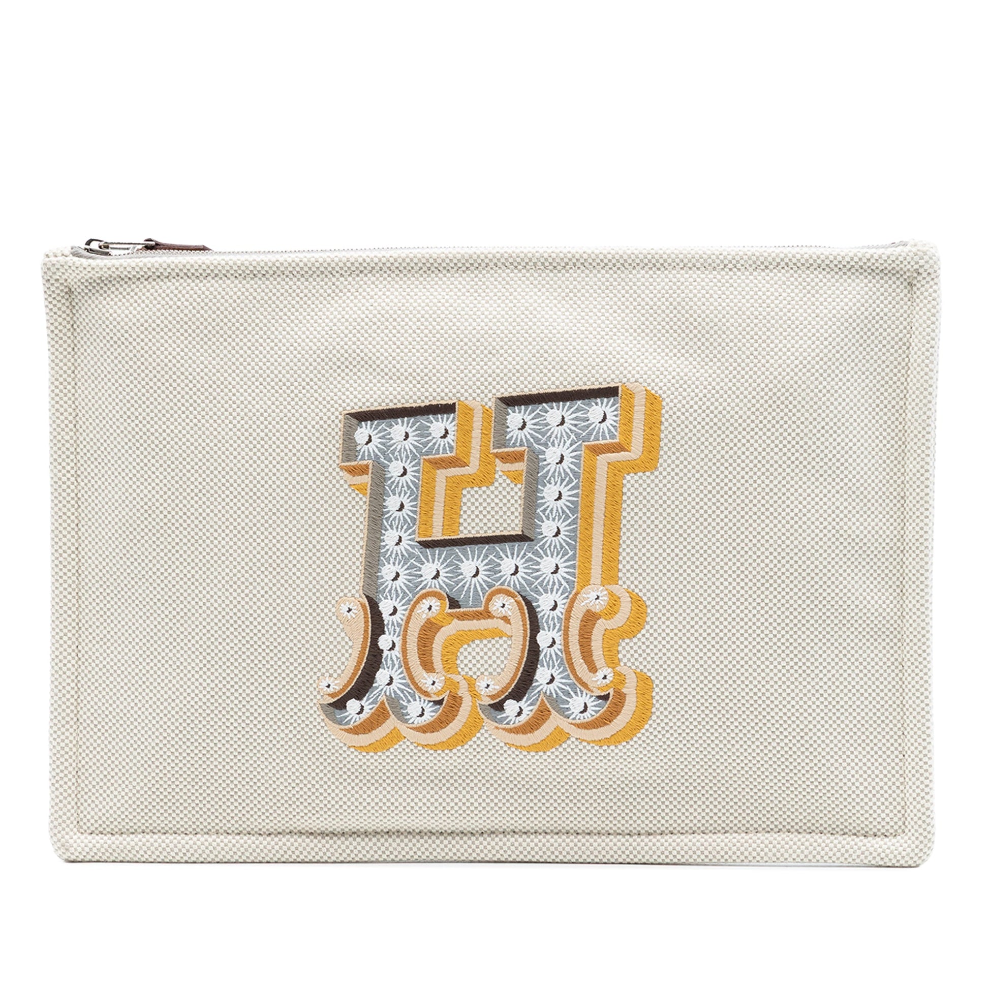 H Canvas Embroidered Electrique Flat Case