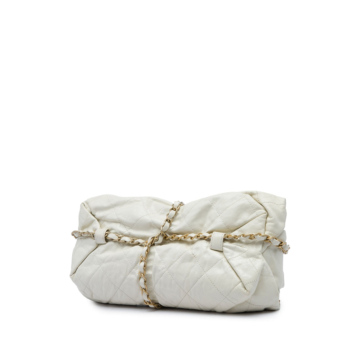 Chanel Quilted Calfskin Midnight Swim Baluchon Bag — White