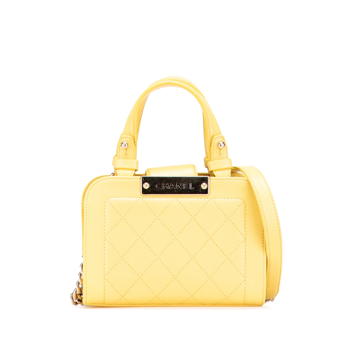 Chanel Mini Calfskin Label Click Shopping Tote