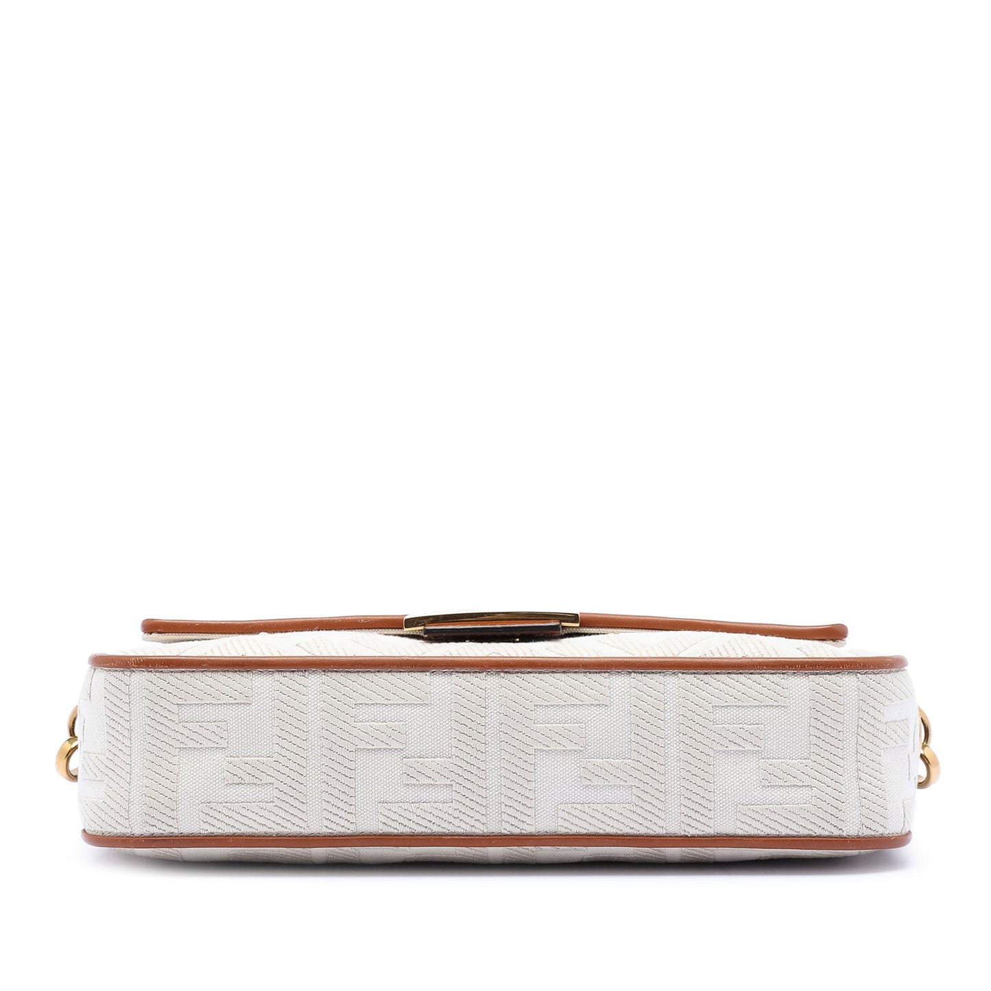Fendi Zucca Embroidered Canvas Baguette Satchel