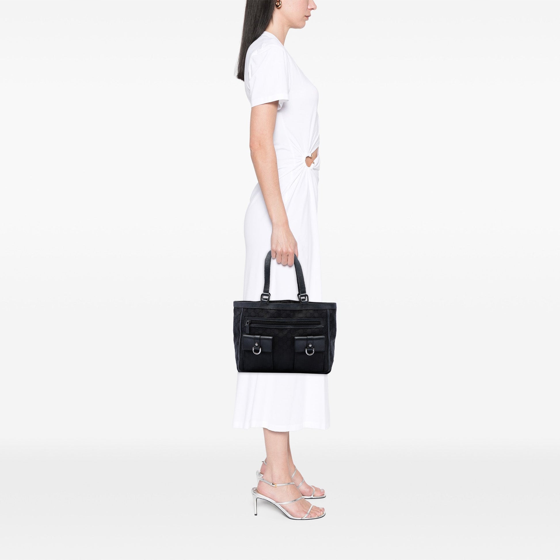 Gucci GG Nylon Abbey D Ring Pocket Tote
