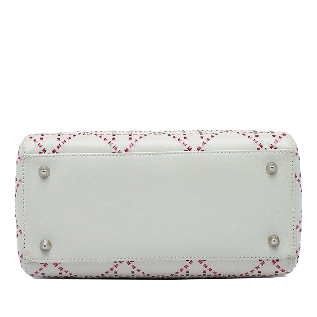 Dior Medium Lambskin Cannage Stitched Lady Dior — Pink