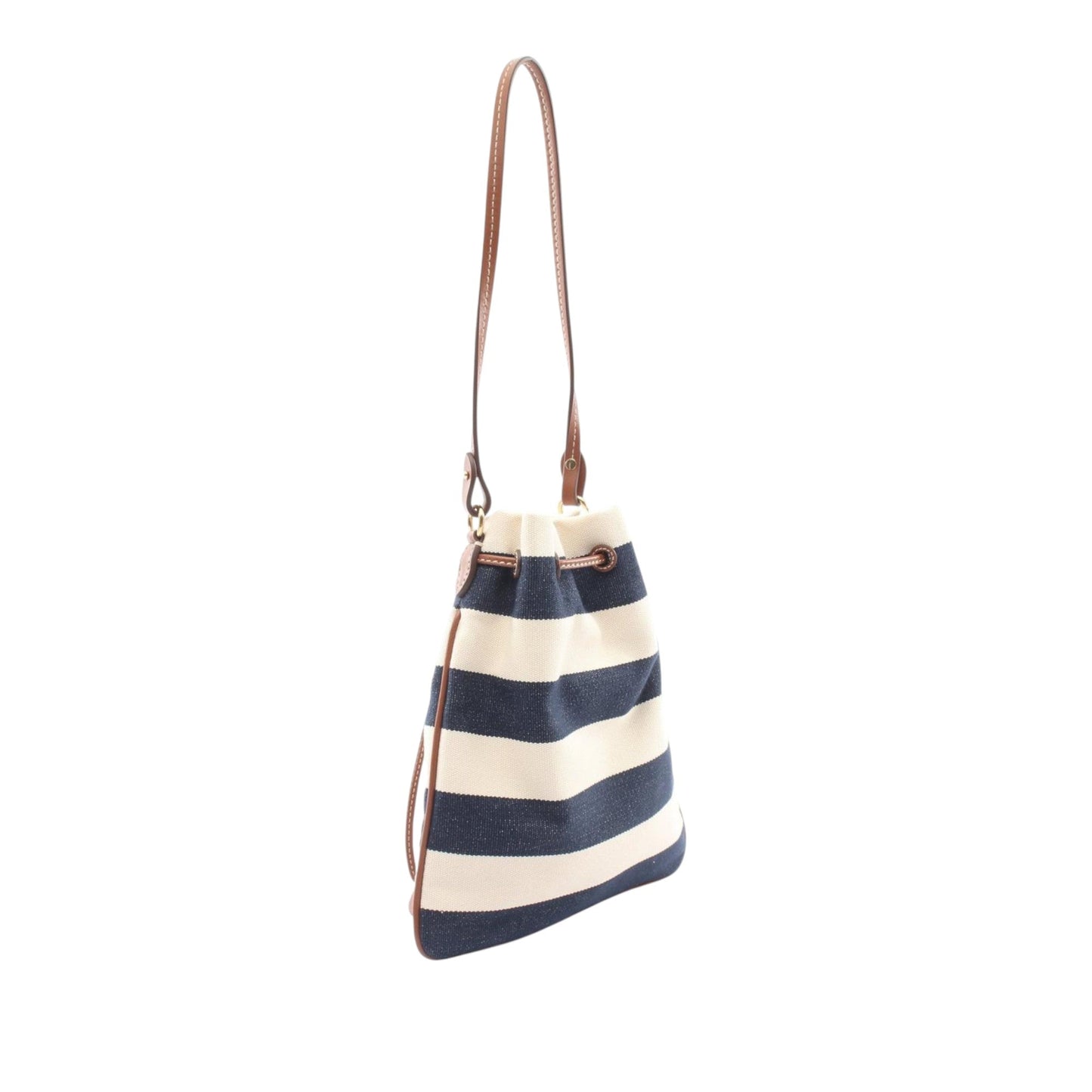 Miu Miu Mini Striped Canvas Bucket Bag