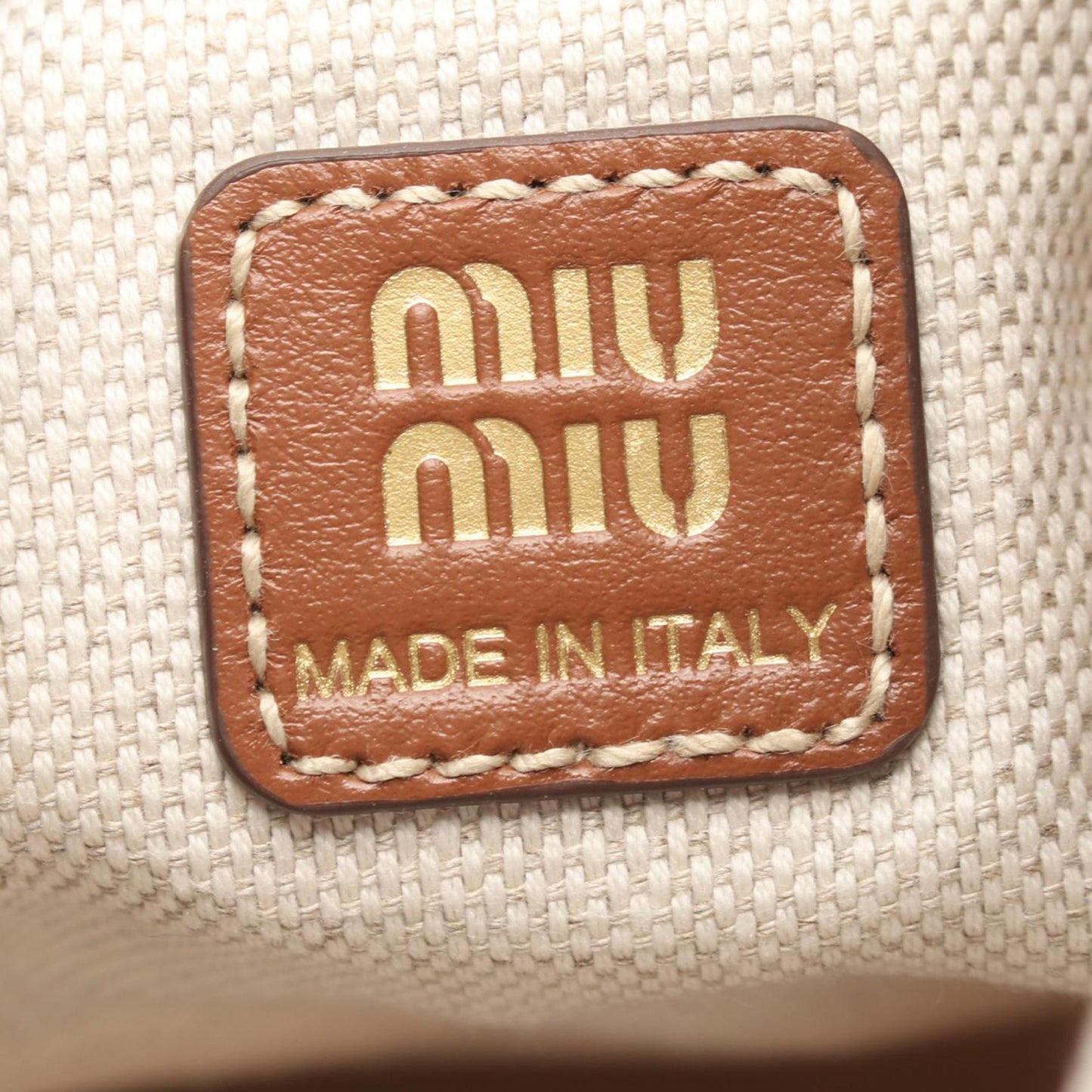 Miu Miu Mini Striped Canvas Bucket Bag