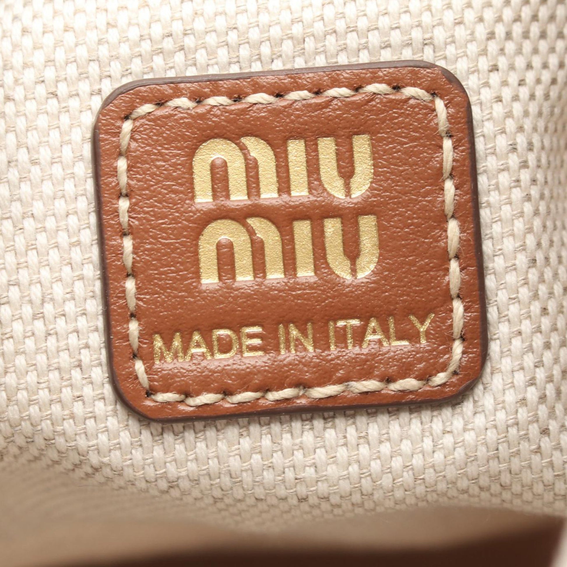 Miu Miu Mini Striped Canvas Bucket Bag