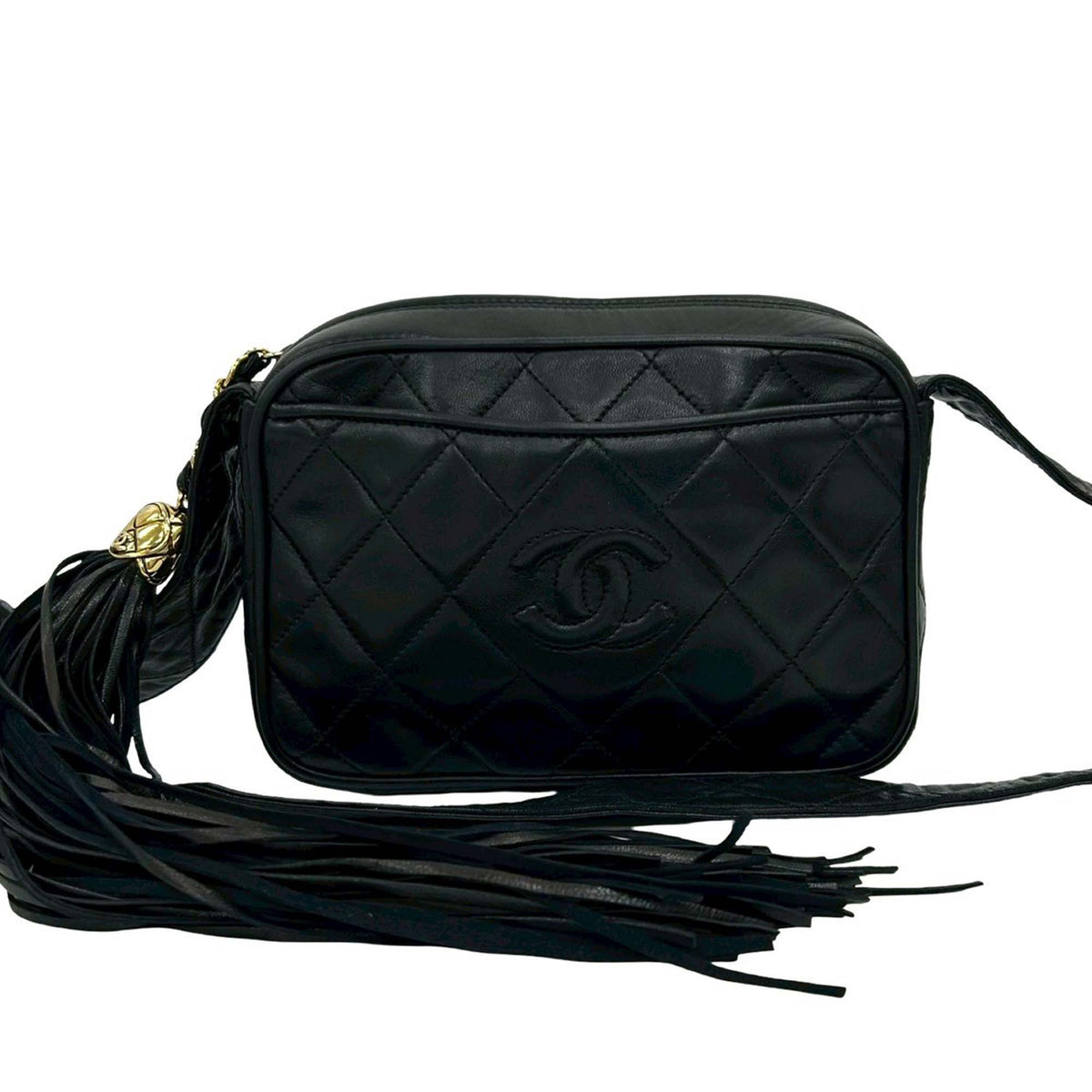 Chanel Small CC Quilted Lambskin Tassel Camera Bag