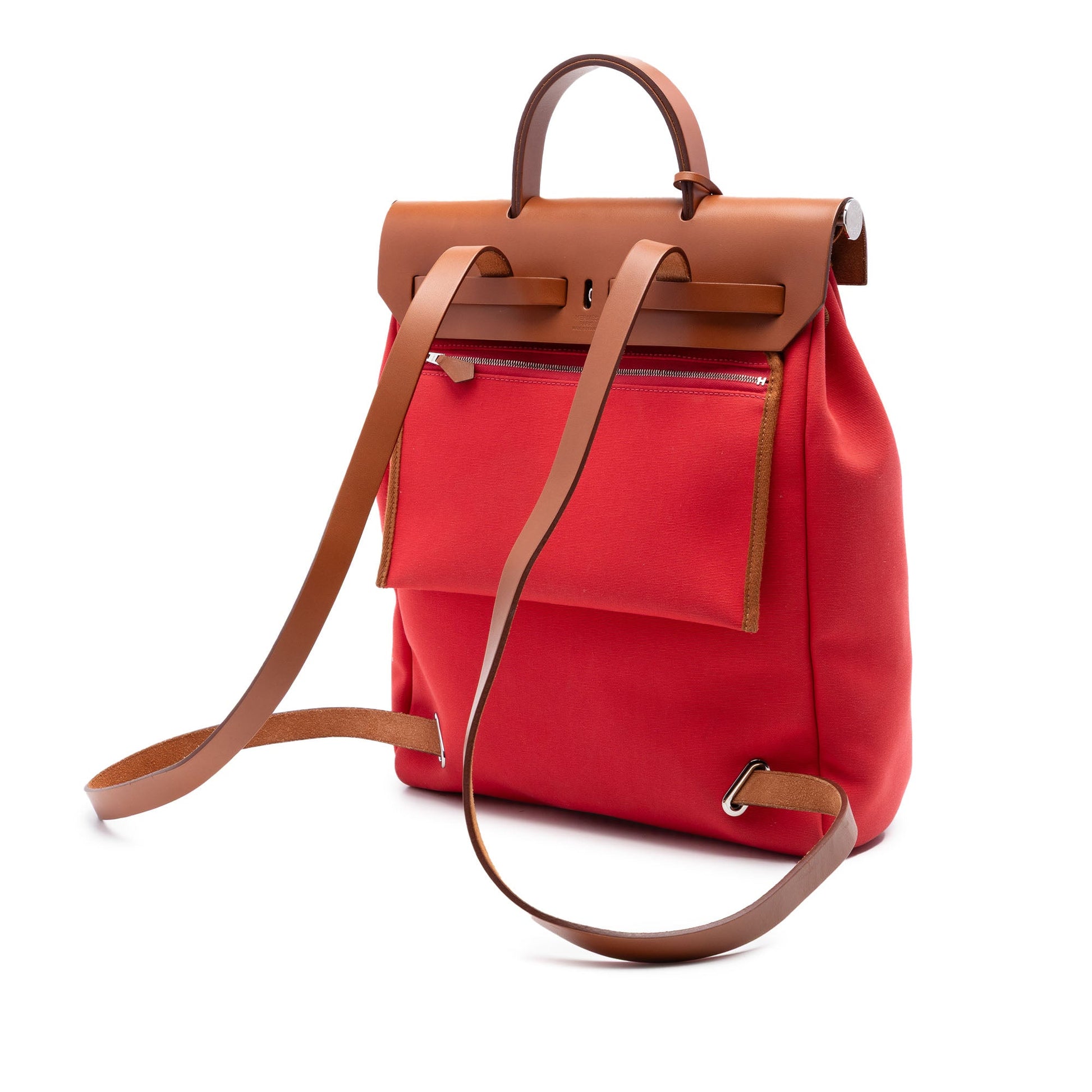 Hermès Toile Herbag A Dos Zip Retourne Backpack