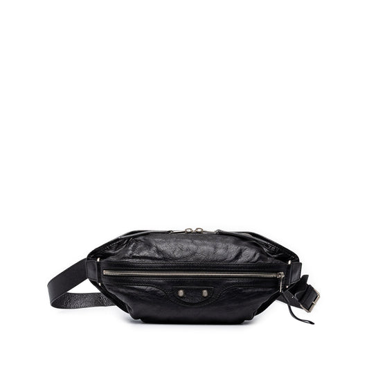 Balenciaga Lambskin Motocross Classic Neo Lift Belt Bag — Black