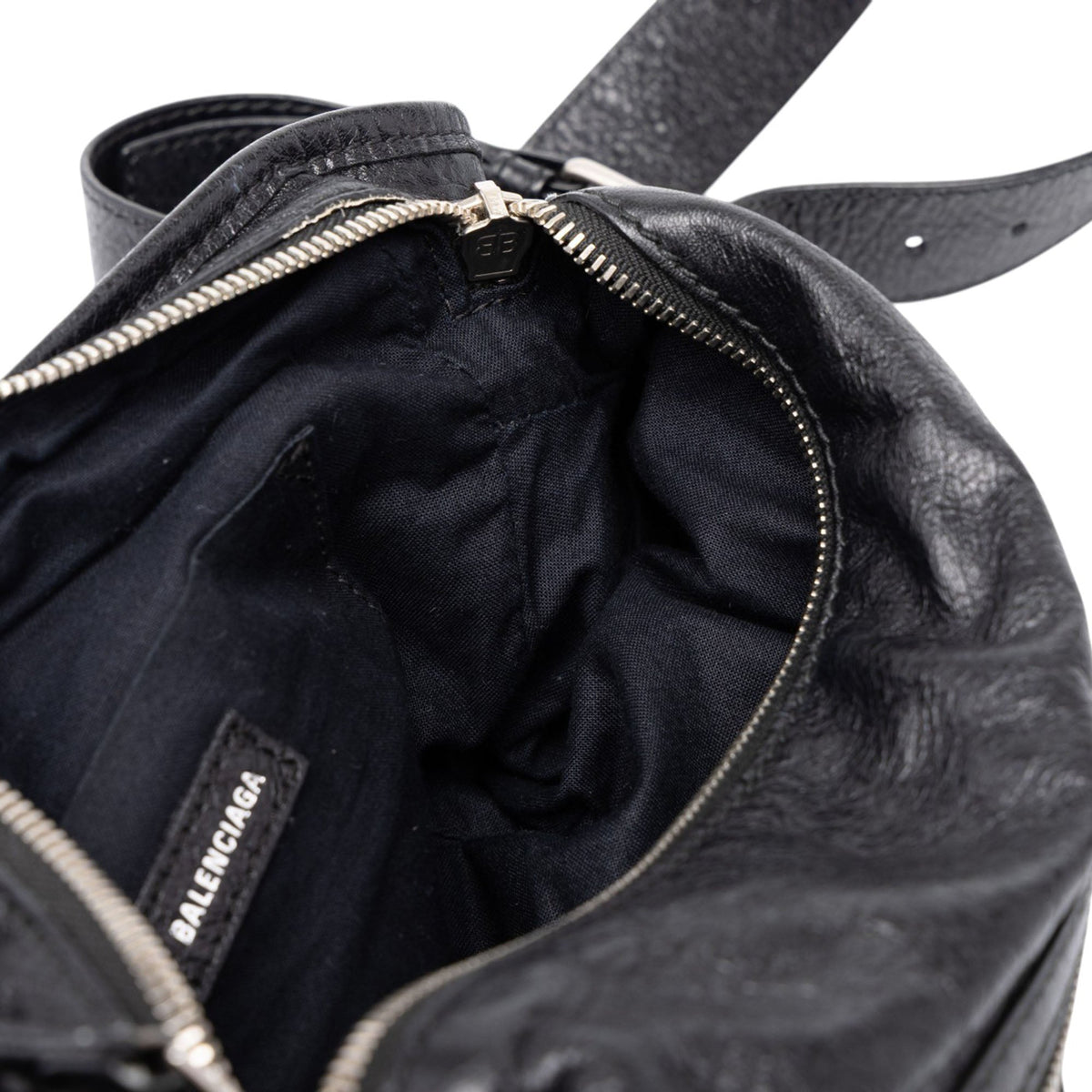 Balenciaga Lambskin Motocross Classic Neo Lift Belt Bag — Black