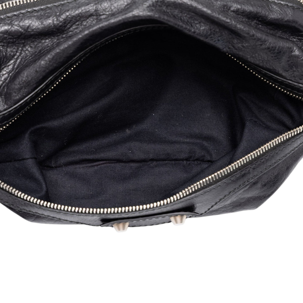 Balenciaga Lambskin Motocross Classic Neo Lift Belt Bag — Black