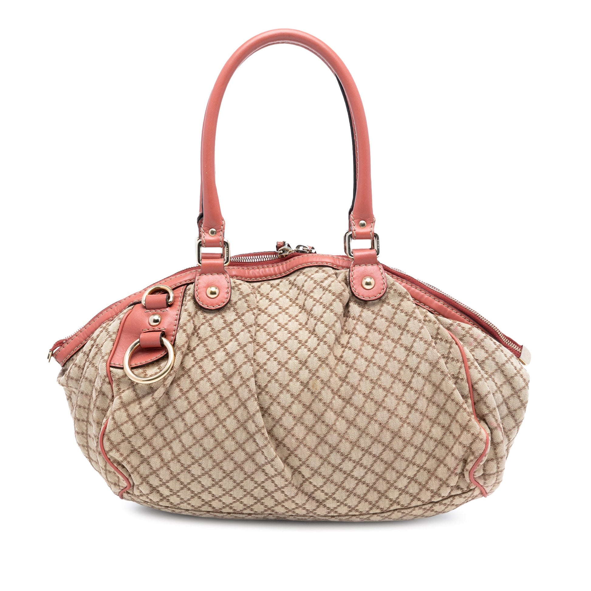 Gucci Diamante Canvas Sukey Satchel