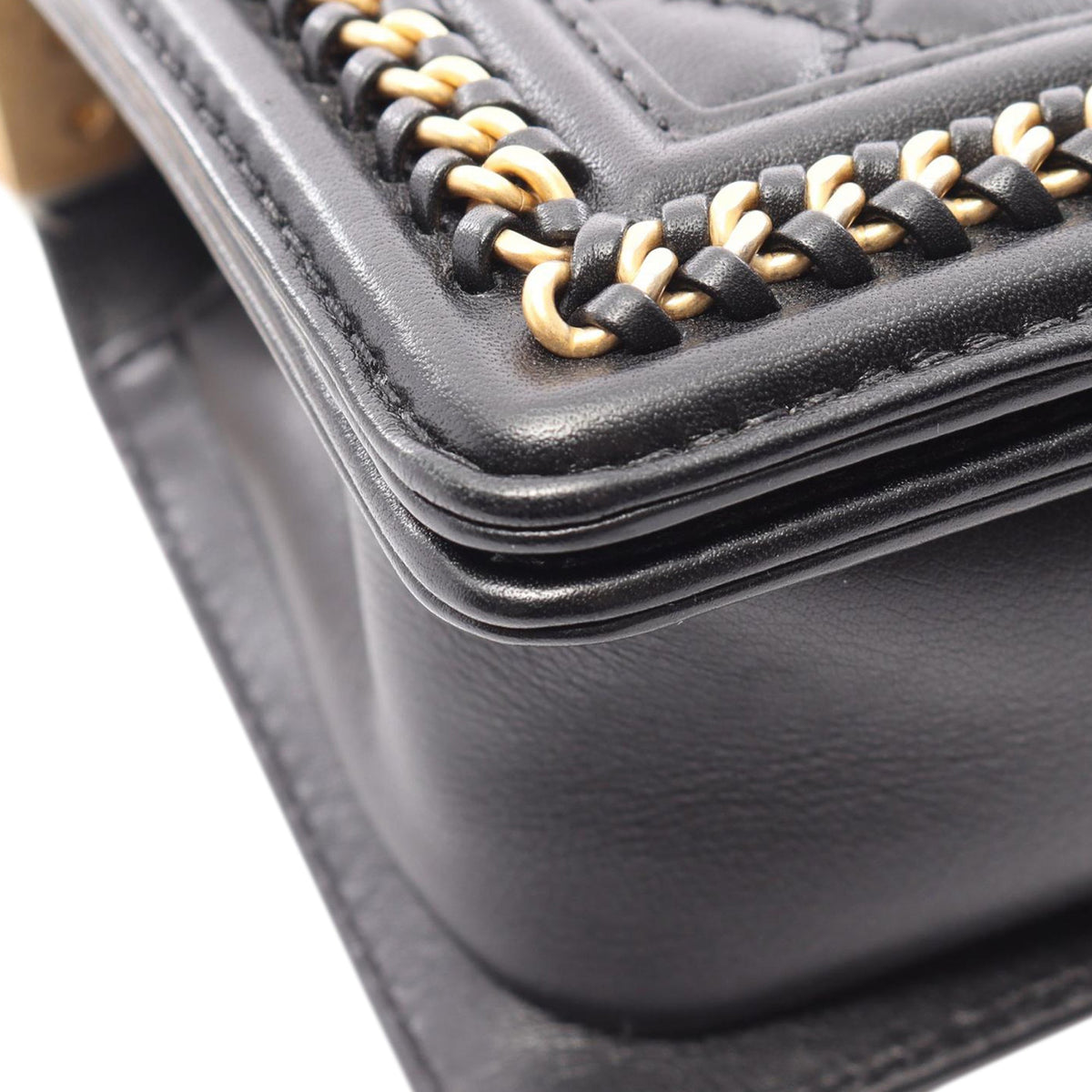 Chanel Small Quilted Lambskin Chain Around Boy Top Handle Flap