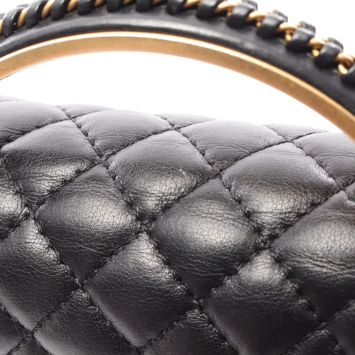 Chanel Small Quilted Lambskin Chain Around Boy Top Handle Flap