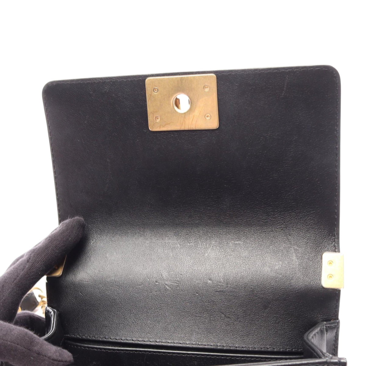 Chanel Small Quilted Lambskin Chain Around Boy Top Handle Flap