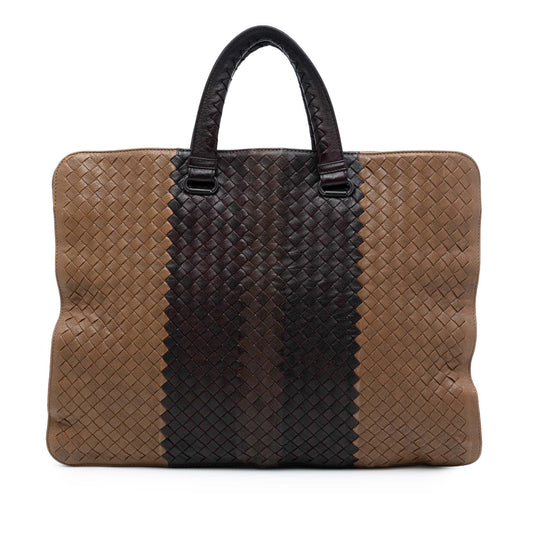 Bottega Veneta Nappa Intrecciato Club Fume Briefcase