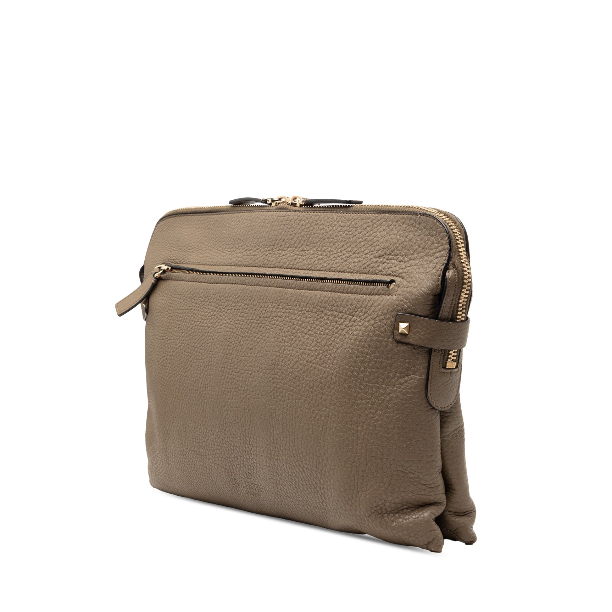Valentino Grained Calfskin Rockstud Clutch