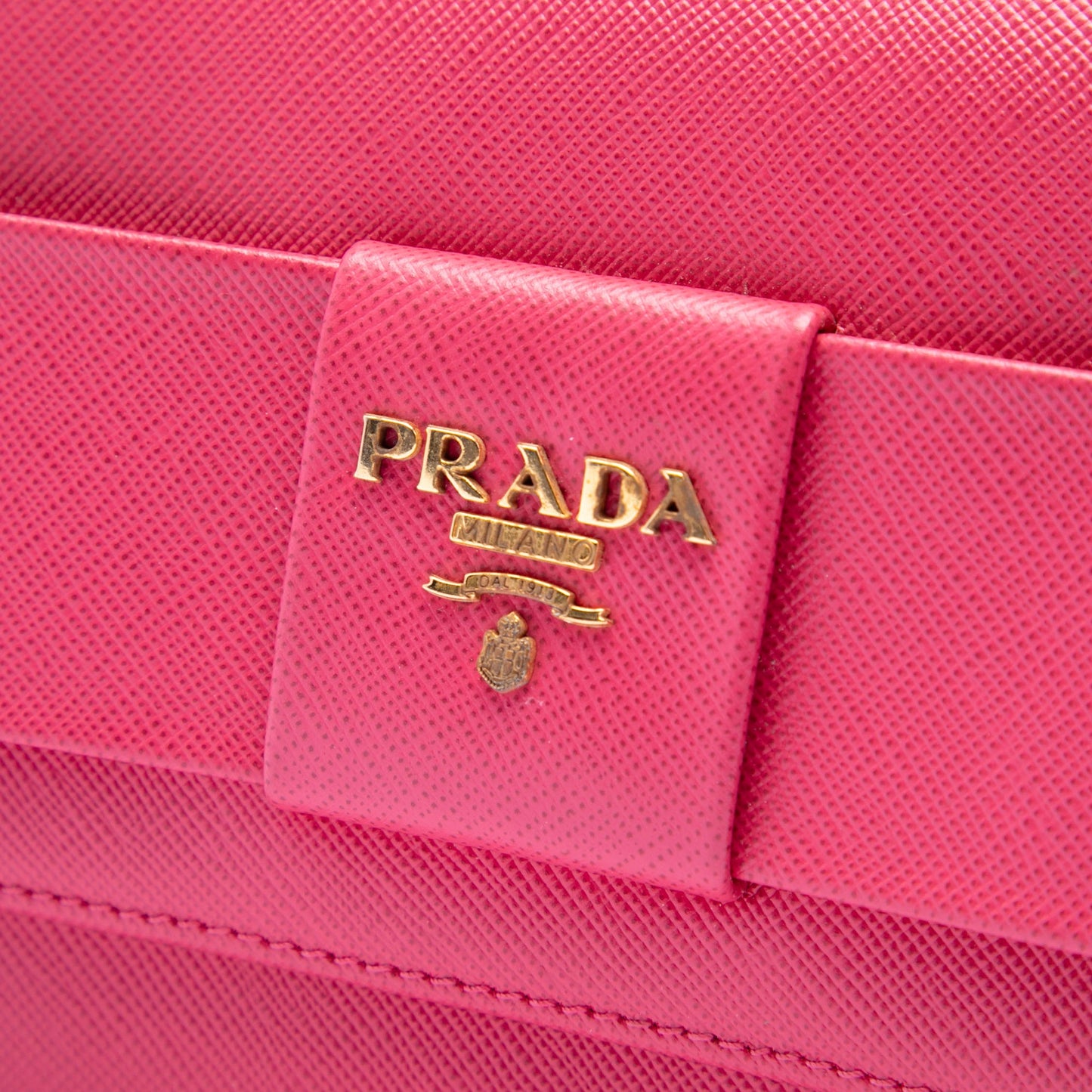 Prada Saffiano Lux Bow Wallet On Strap