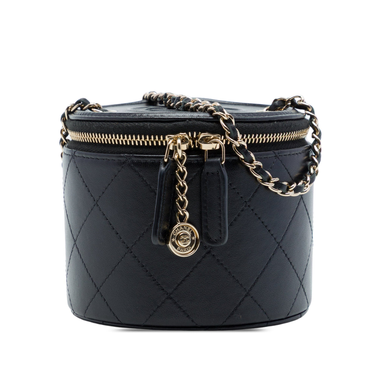 Chanel Mini CC Quilted Lambskin Round Chain Vanity Bag
