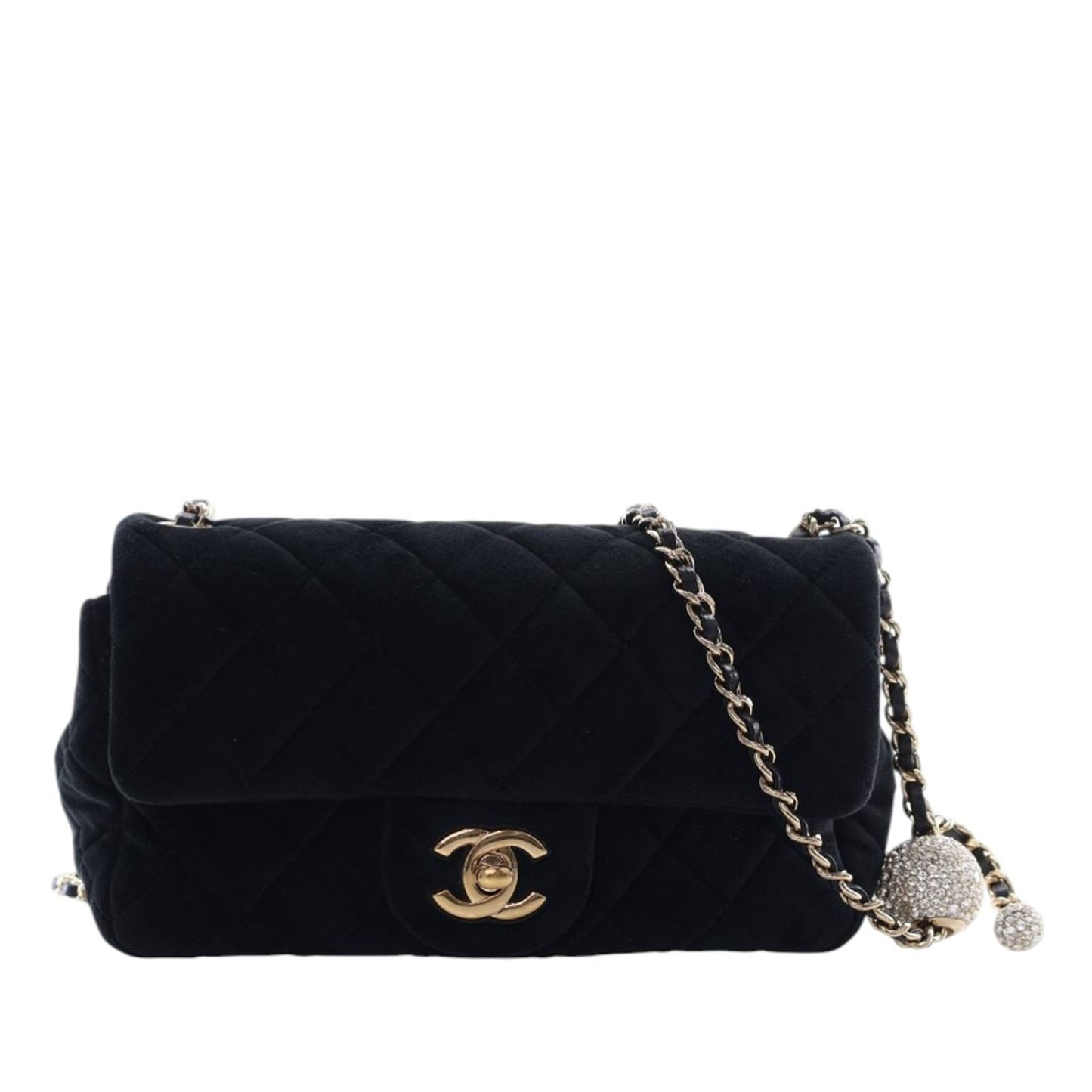 Mini Rectangular Classic Velvet Pearl Crush Single Flap
