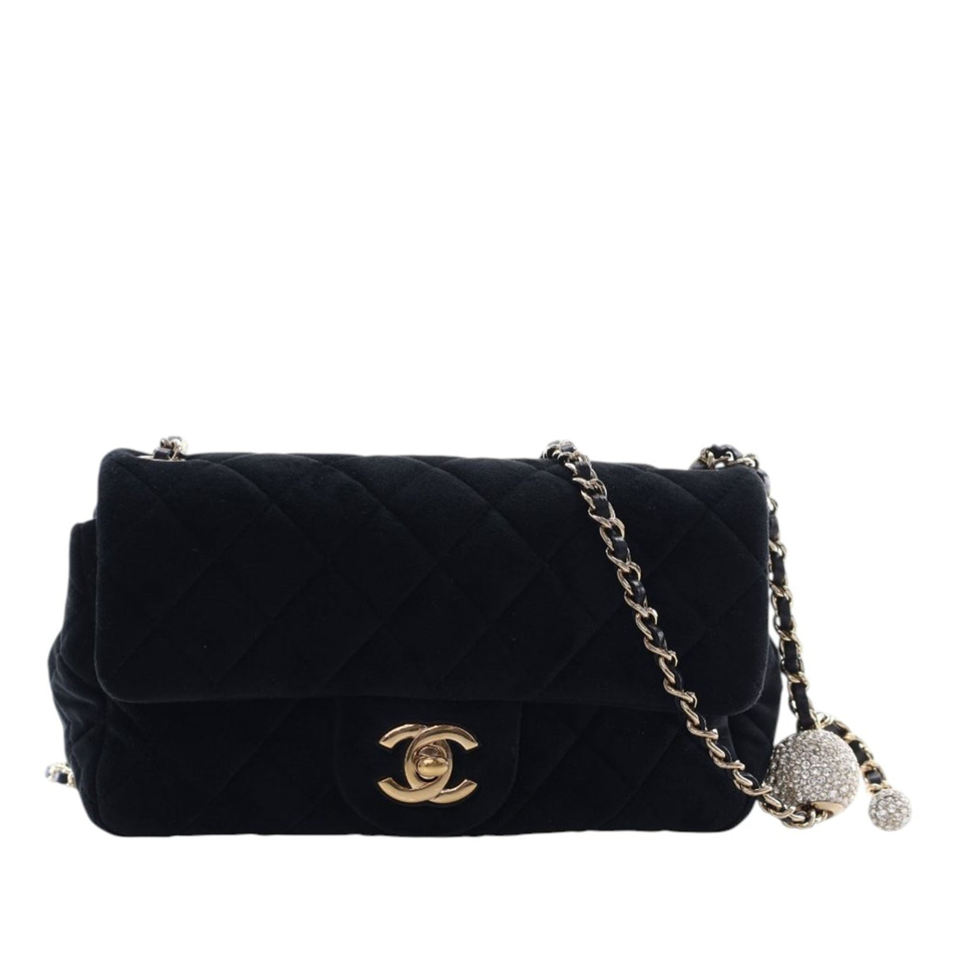 Mini Rectangular Classic Velvet Pearl Crush Single Flap