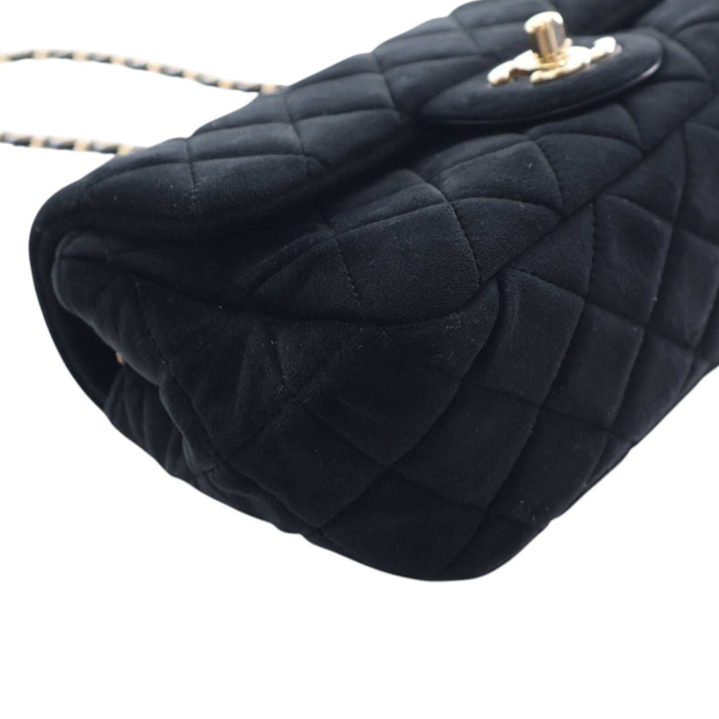 Mini Rectangular Classic Velvet Pearl Crush Single Flap