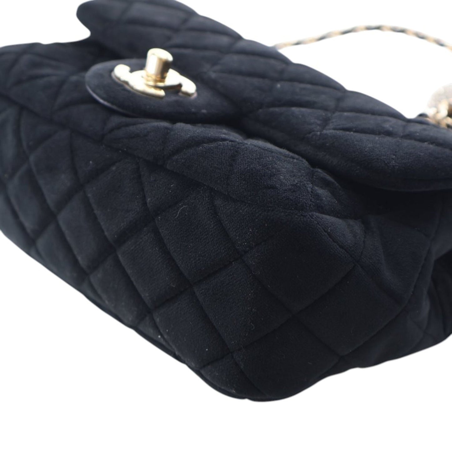 Mini Rectangular Classic Velvet Pearl Crush Single Flap