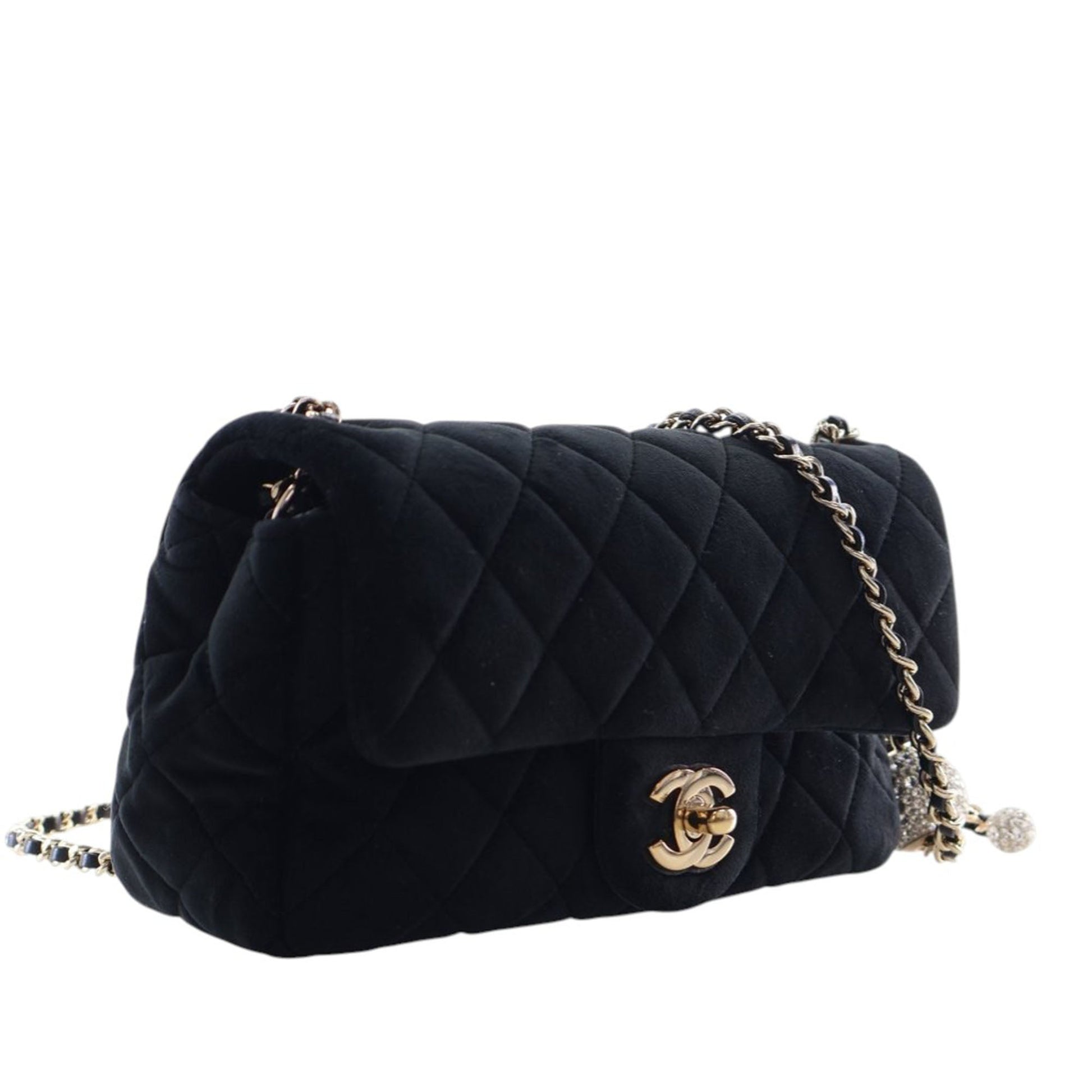 Mini Rectangular Classic Velvet Pearl Crush Single Flap