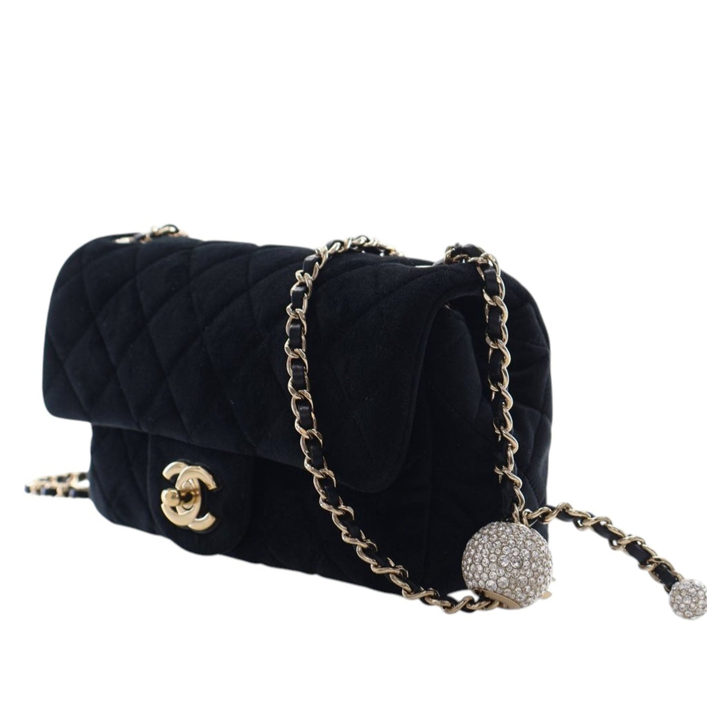 Mini Rectangular Classic Velvet Pearl Crush Single Flap