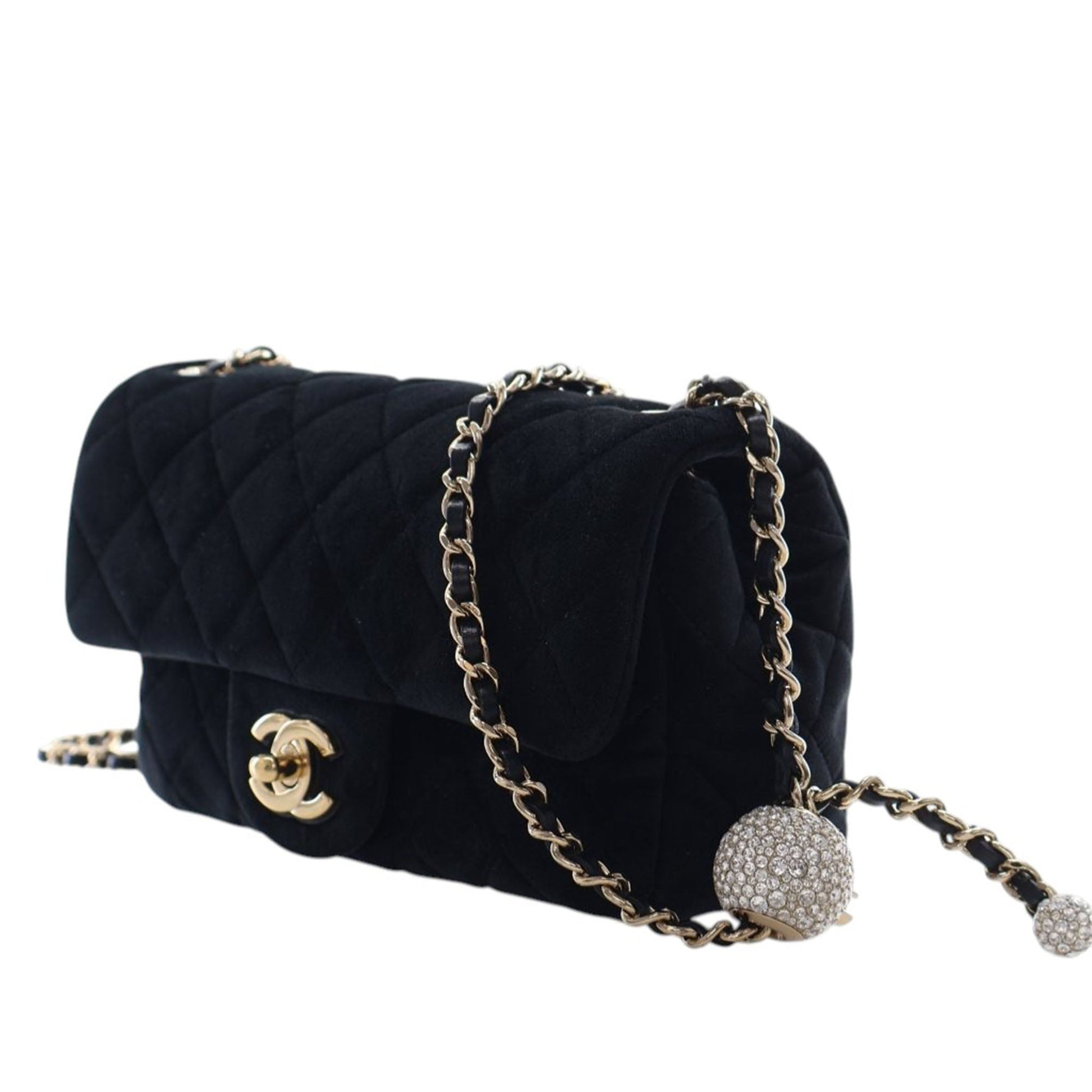 Mini Rectangular Classic Velvet Pearl Crush Single Flap