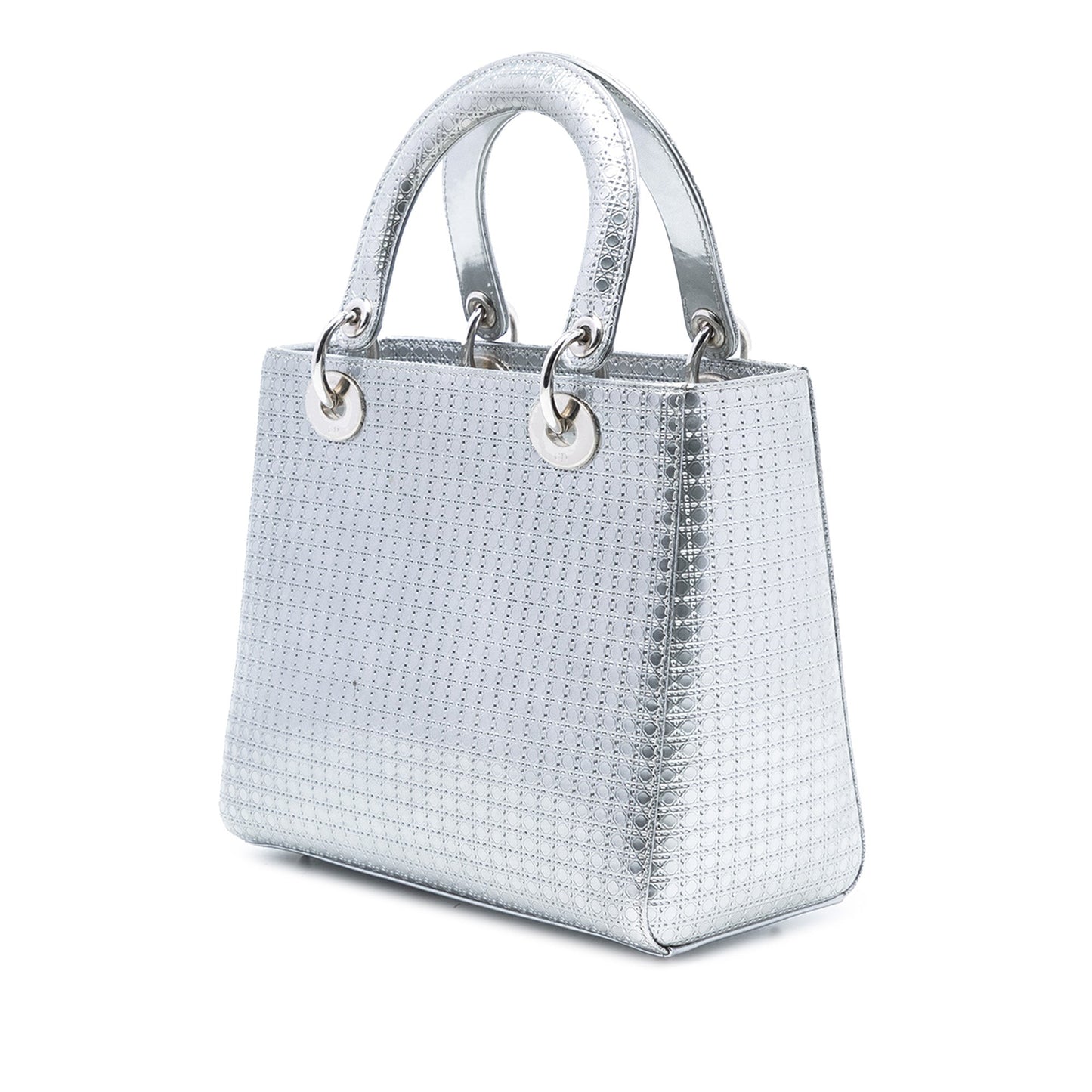 Dior Medium Metallic Patent Microcannage Lady Dior