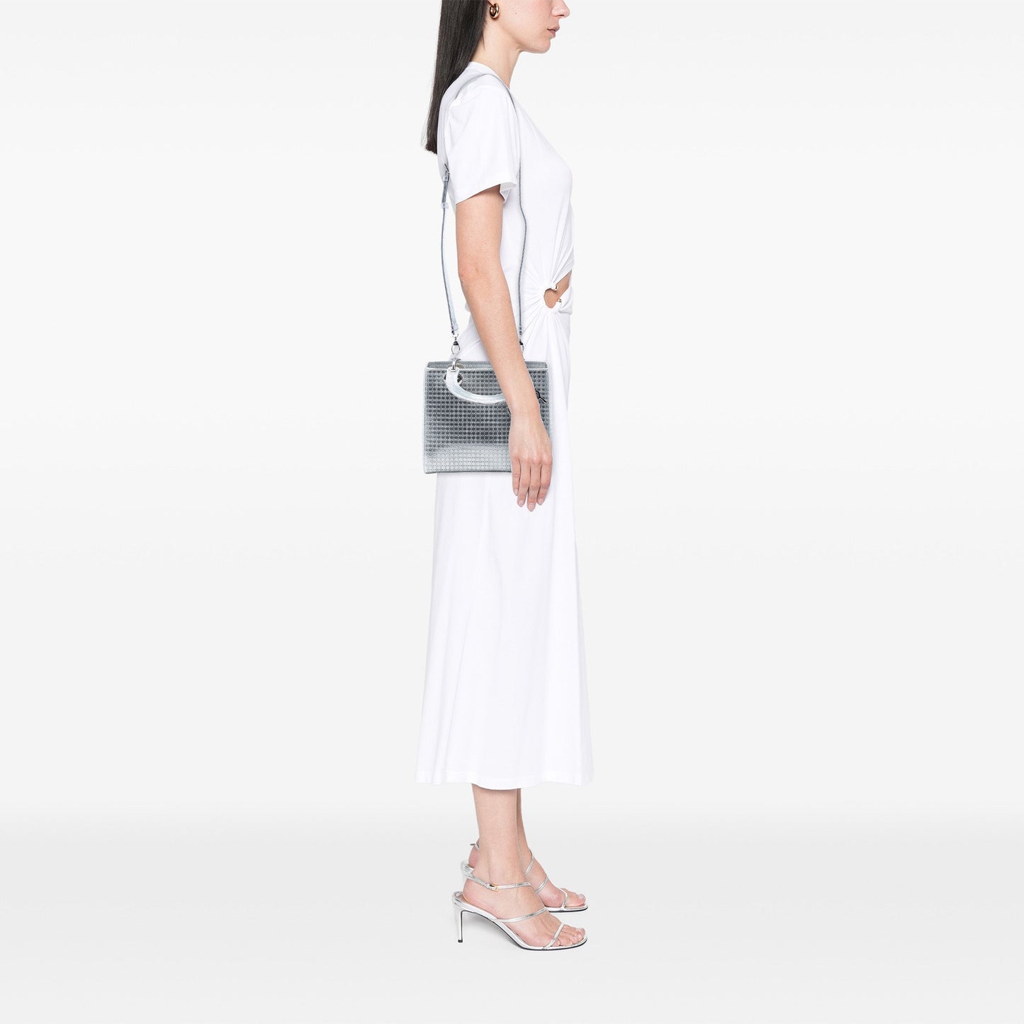 Dior Medium Metallic Patent Microcannage Lady Dior