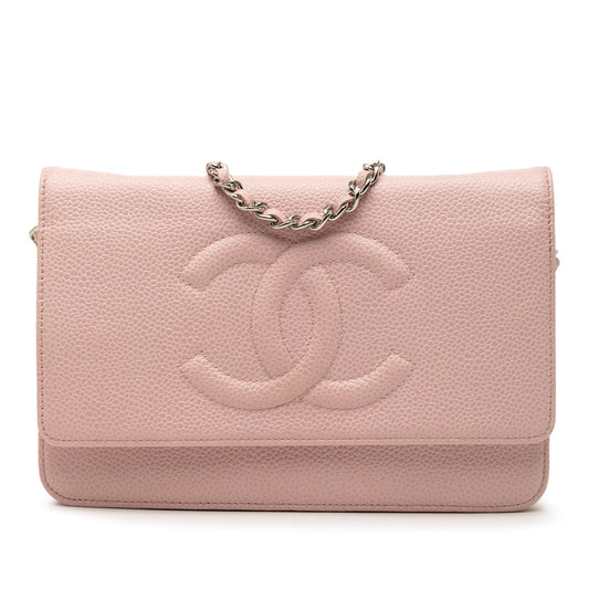 Chanel CC Caviar Wallet On Chain