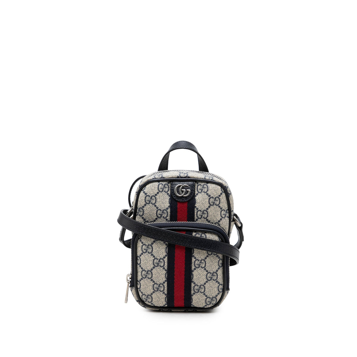 Gucci Mini GG Supreme Web Ophidia Satchel — Beige