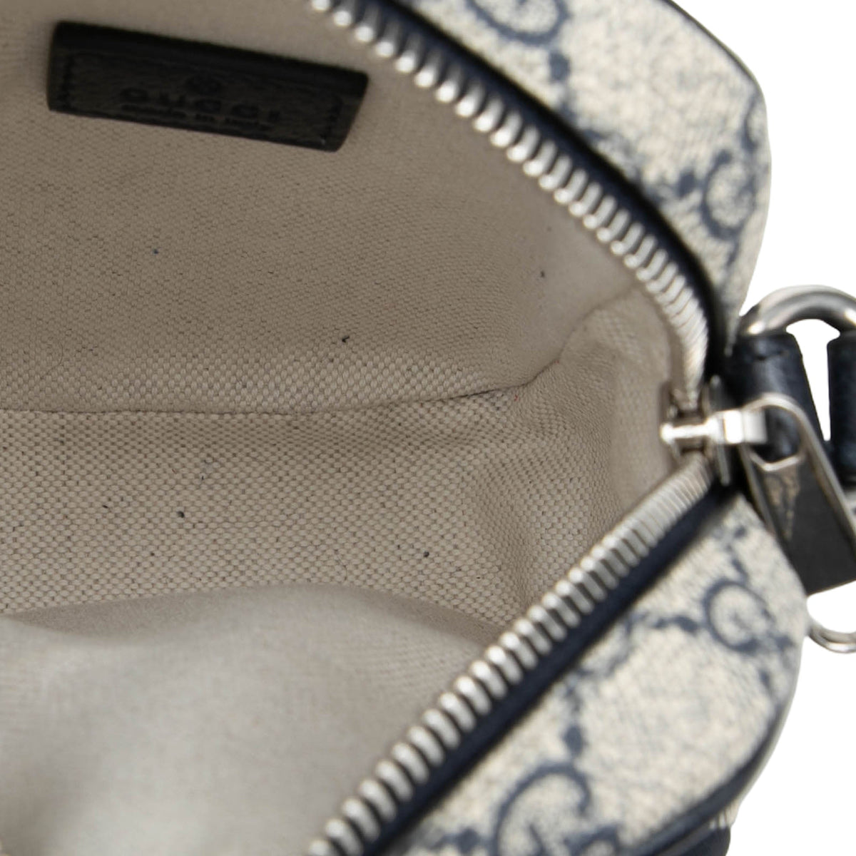 Gucci Mini GG Supreme Web Ophidia Satchel — Beige