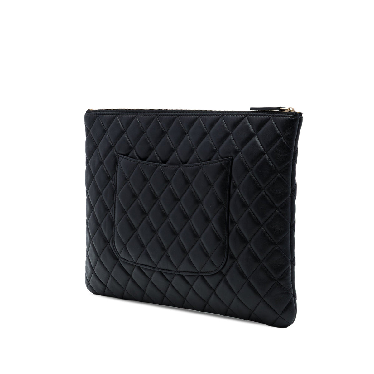 Chanel Large Quilted Lambskin O Case Clutch