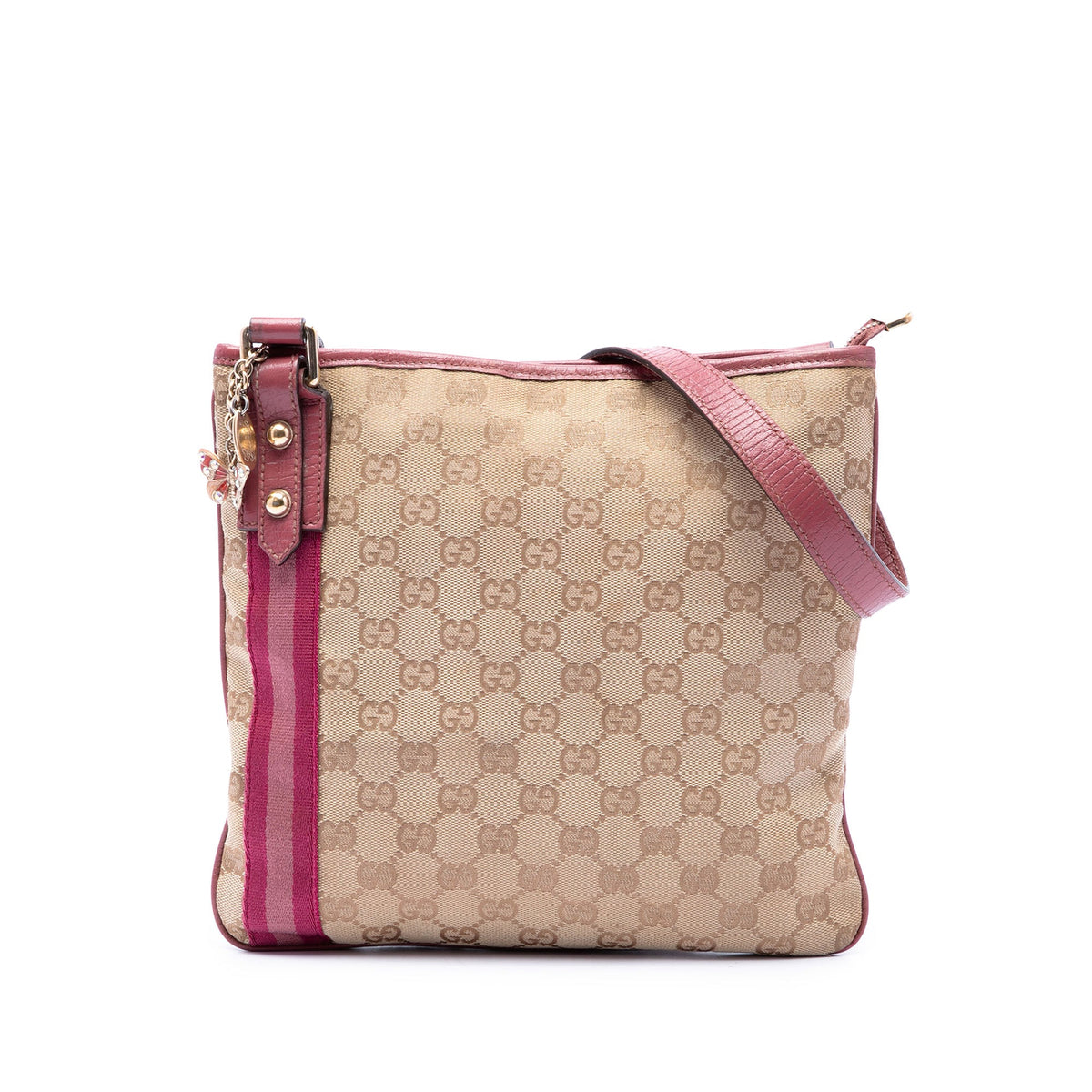 Gucci GG Canvas Jolicoeur Crossbody — Pink