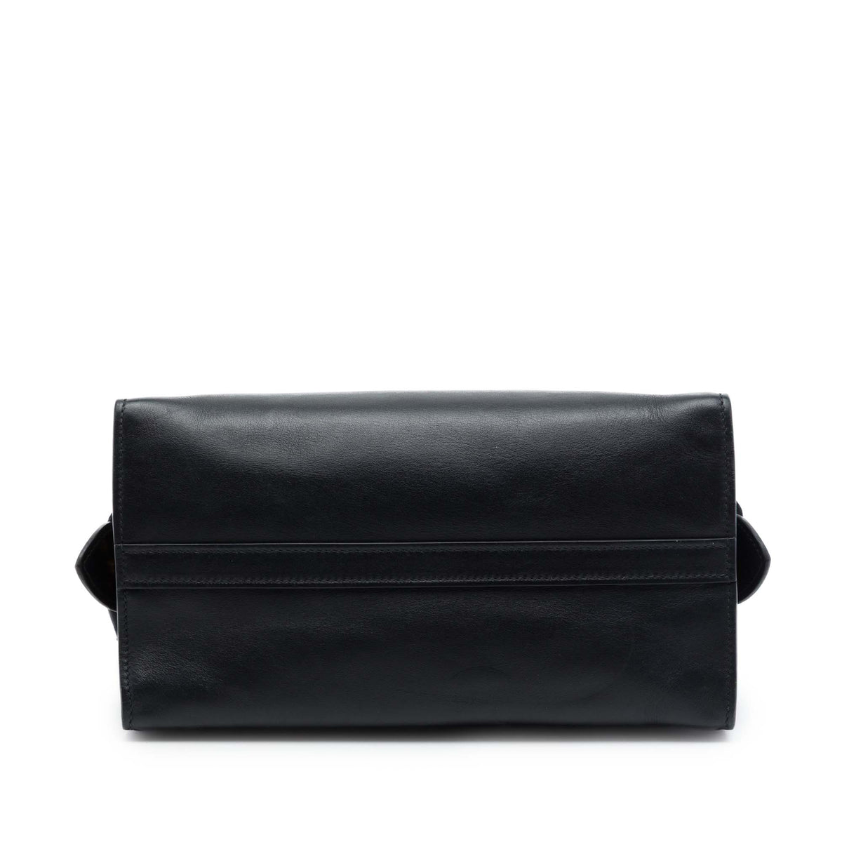 Prada Small Saffiano Trimmed City Calf Greca Esplanade Satchel — Black