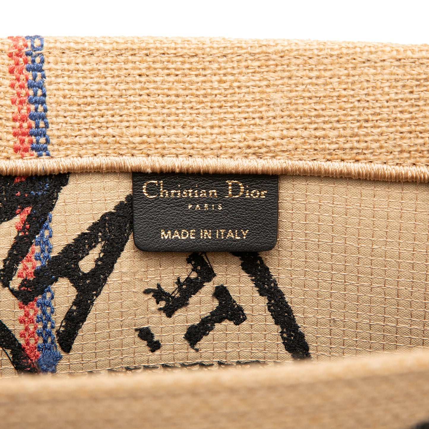 Dior Medium Jute Embroidered Book Tote