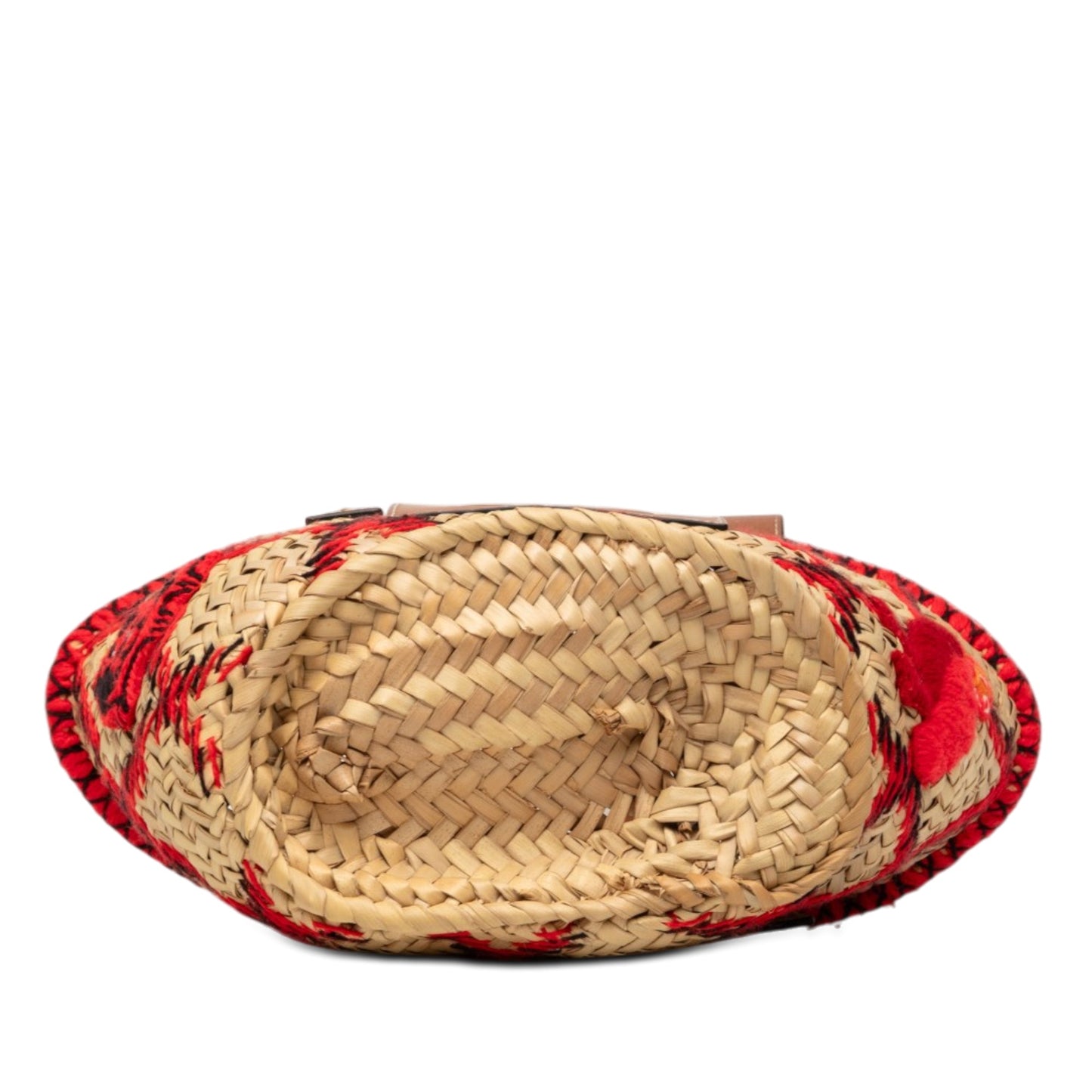 LOEWE Small Raffia Animal Embroidered Basket Tote