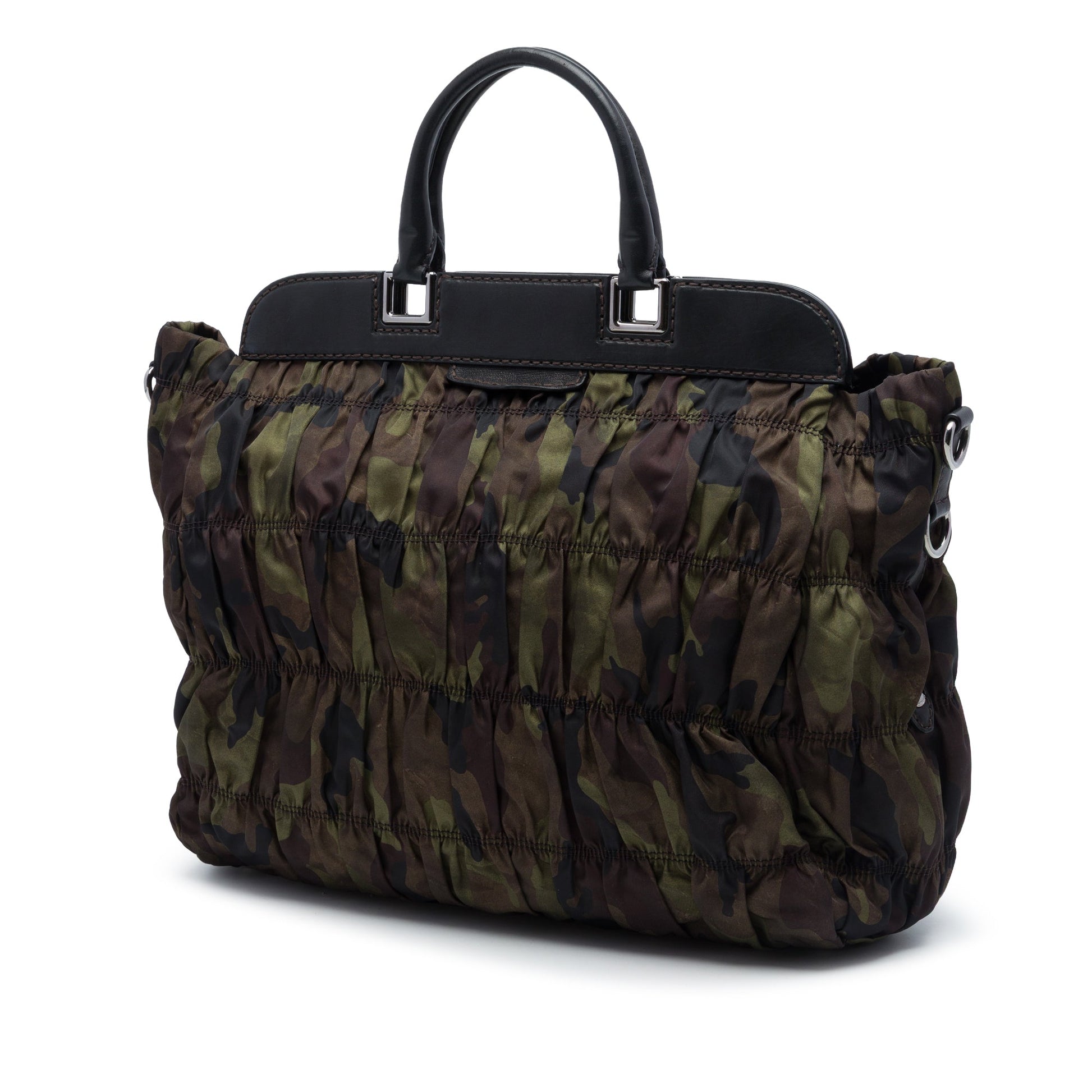 Prada Tessuto Gaufre Camouflage Frame Satchel