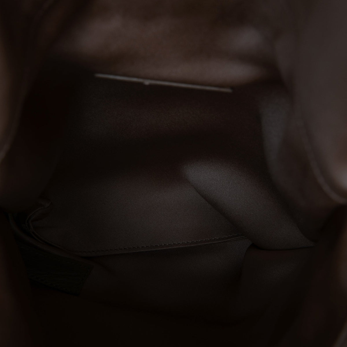 Saint Laurent Satin Monogram Evening Pouch — Brown