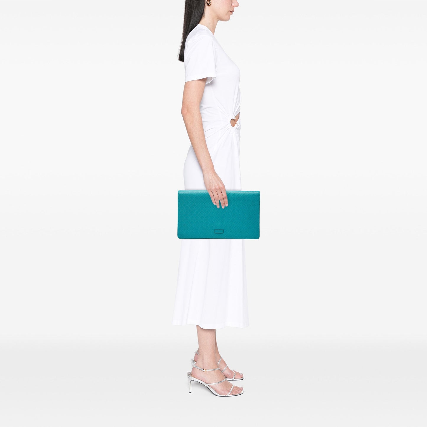 Diamante Bright Leather Clutch